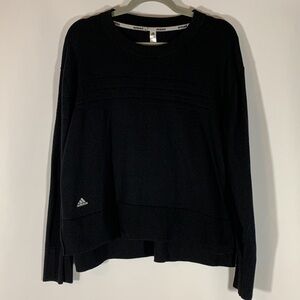 Adidas Black Knit Ribbed Side Slit Sweater Top